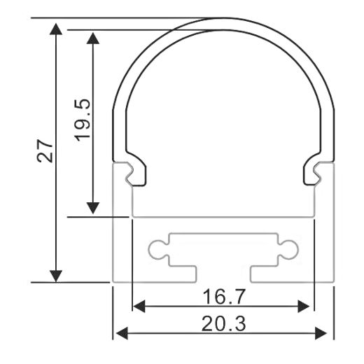 al 203 27 s accessori profili alluminio sospensione
