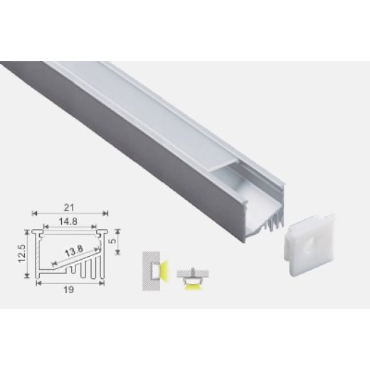 al 19 125 e accessori profili alluminio incasso esterni