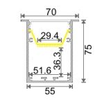 al 55 75 r accessori profili alluminio incasso