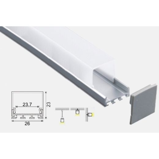 al 26 23 s2 accessori profili alluminio sospensione