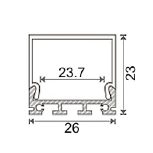 al 26 23 s2 accessori profili alluminio sospensione