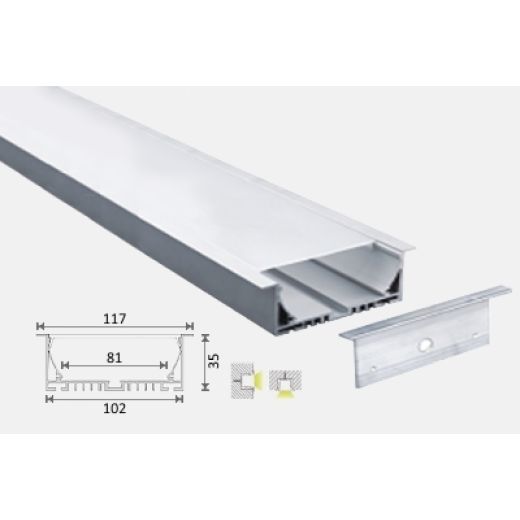 al 102 35 r accessori profili alluminio incasso