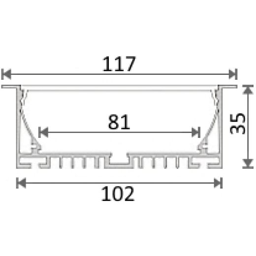 al 102 35 r accessori profili alluminio incasso